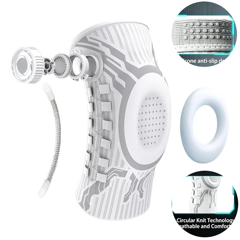 Knee Brace Badminton - 調節可能なノブ付き膝サポーター 男女兼用 圧縮シリコン膝サポート サッカー バドミントン バスケットボール