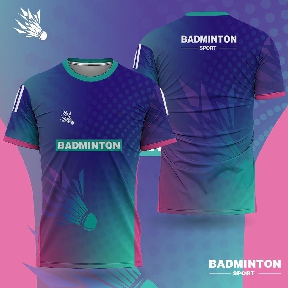 Badminton Outdoor - メンズバドミントンウェア グラデーション 3D プリント バドミントン Tシャツ