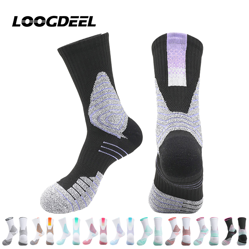 Badminton Youtube - Loogdeel 1 ペア ハイトップ バスケットボール ソックス