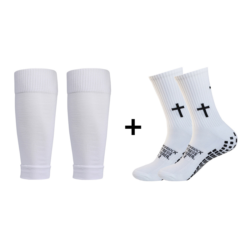 2足セット 滑り止めサッカーソックスと膝パッド カーフスリー - Knee Brace Badminton のレビューと価格