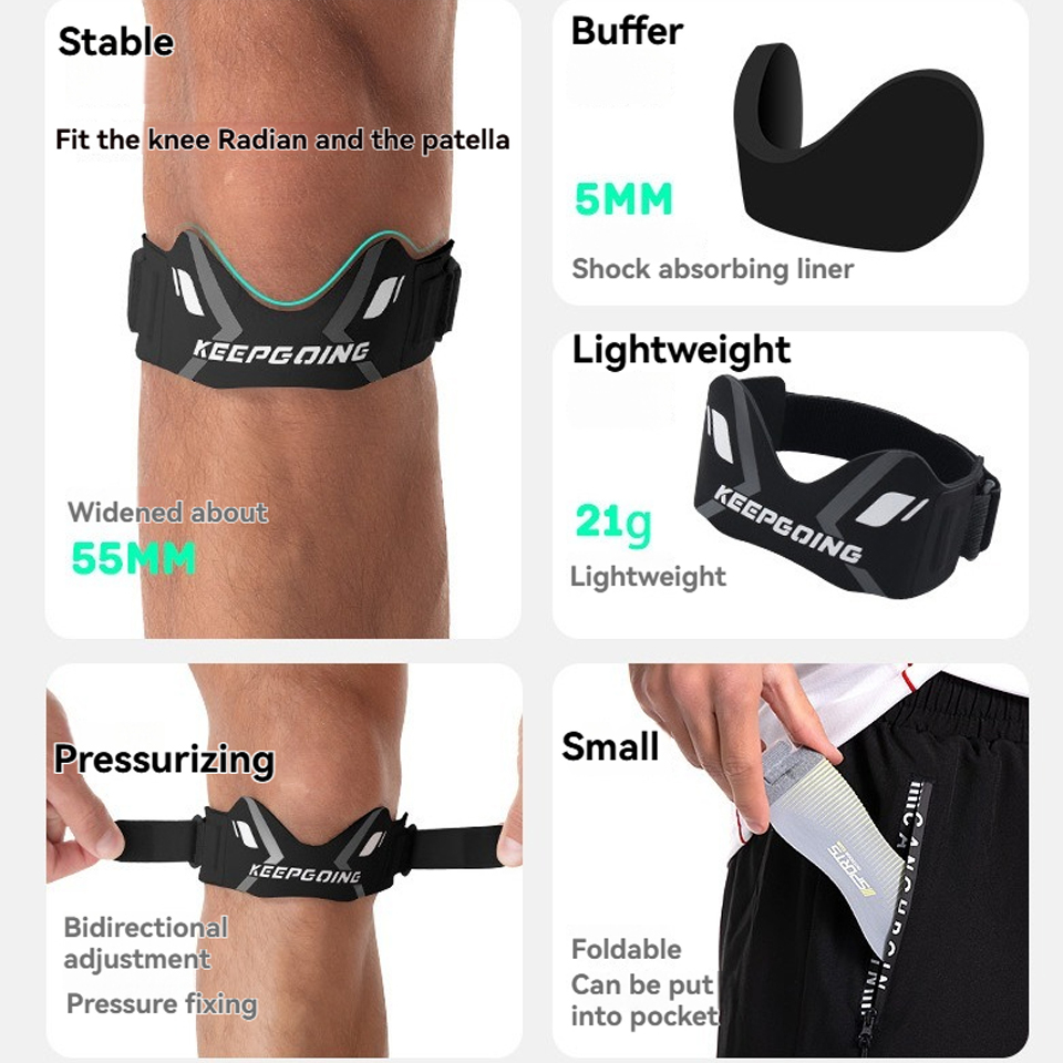 GTUBIKE 1 個膝蓋骨バンド保護膝蓋骨膝腱サポートスト - Knee Brace Badminton のレビューと価格