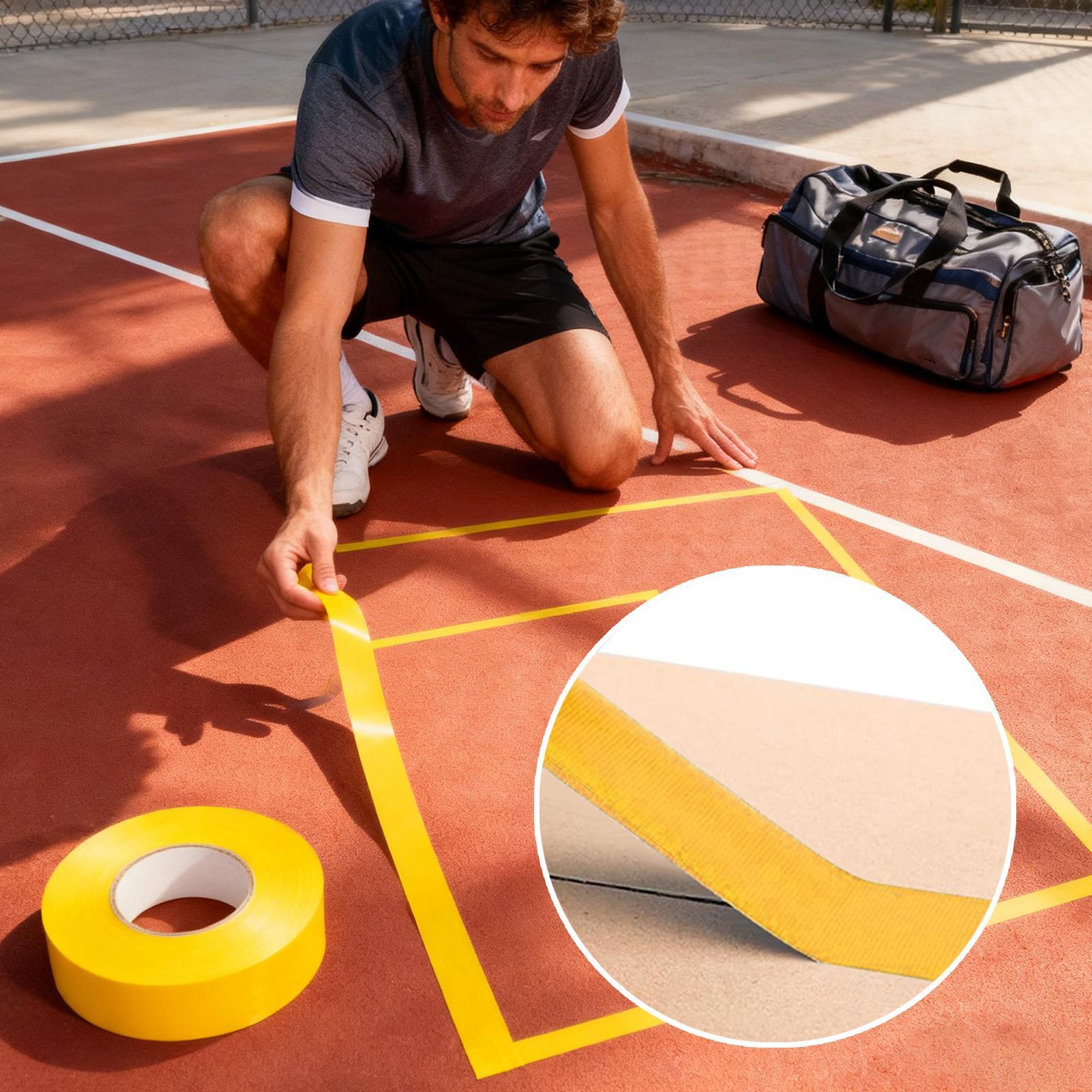 ピックルボールテープ 0.16x164フィート 柔軟なトレー - Badminton Outdoor のレビューと価格