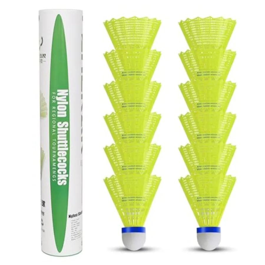 グースフェザーバドミントンシャトルコック、12個入りナイロン - Nylon Shuttlecock 12 のレビューと価格