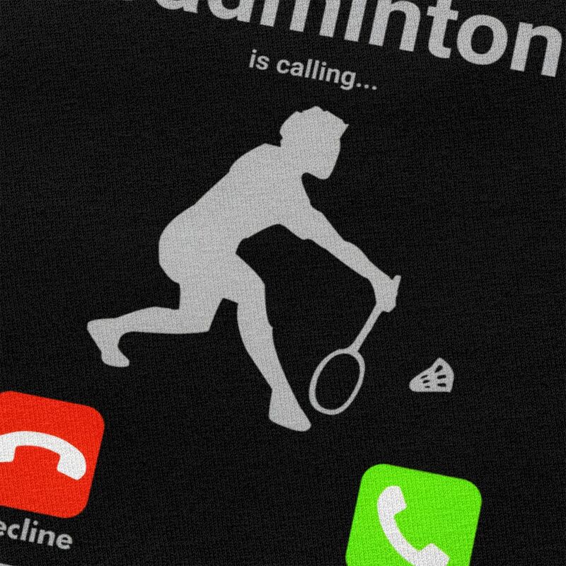 バドミントンが呼んでいる男性用 Tシャツ純粋な綿 Tシャツバ - Badminton Is Calling のレビューと価格